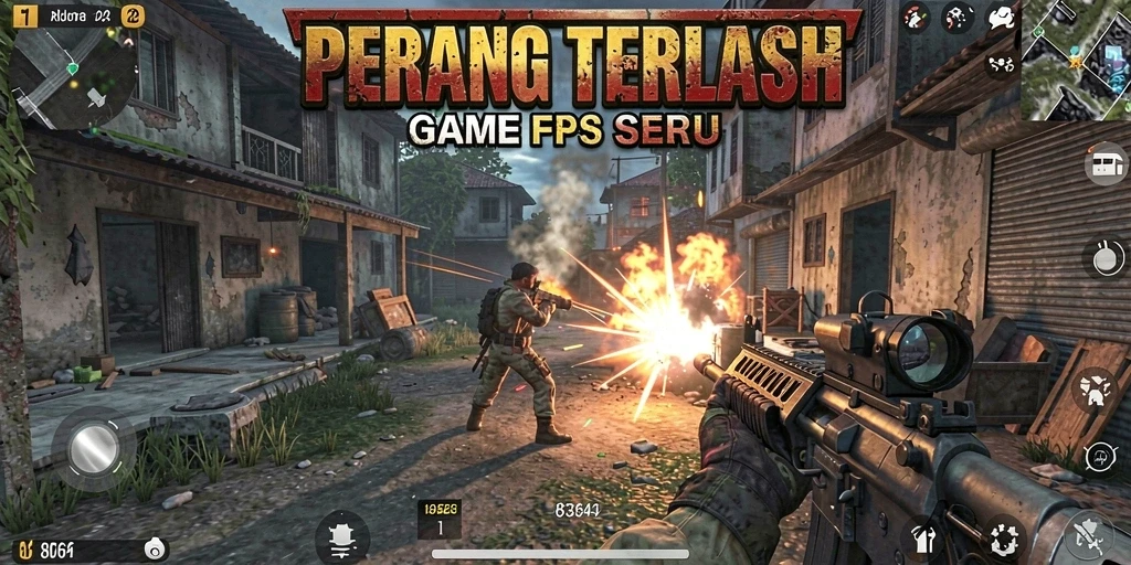 Gameplay epik dalam 8364 dengan aksi menembak yang menegangkan.