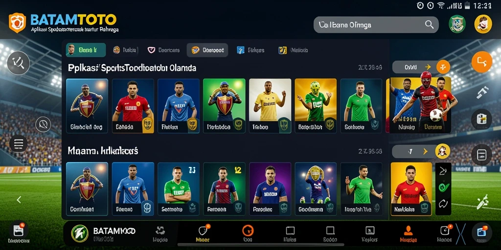 Tampilan antarmuka intuitif dari BATAMTOTO dengan fitur sportsbook.