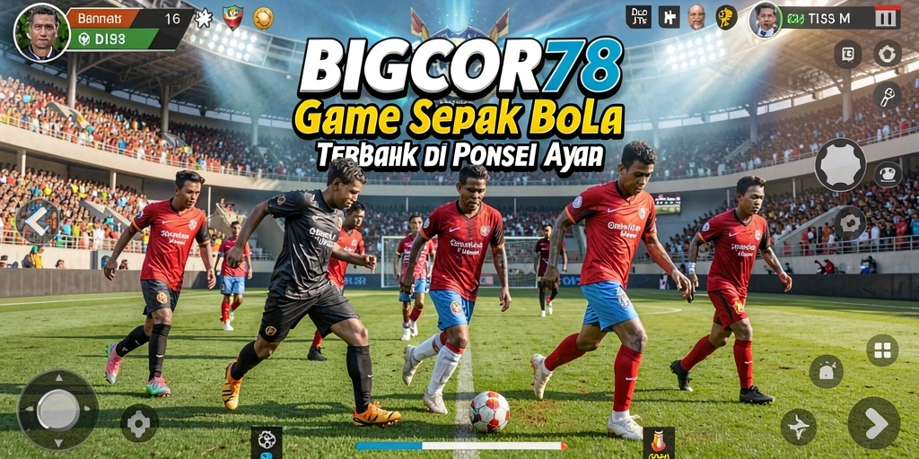 Tampilan gameplay menarik dari BIGCOR78 dengan aksi sepak bola yang menegangkan.