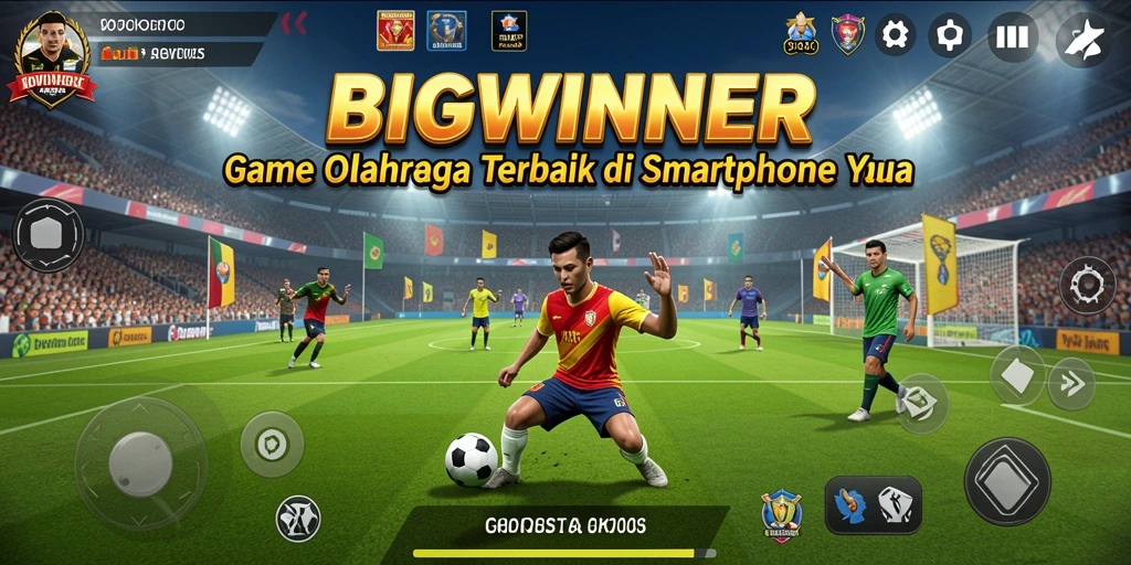 Tampilan screenshot BIGWINNER yang menunjukkan aksi pertandingan olahraga seru.