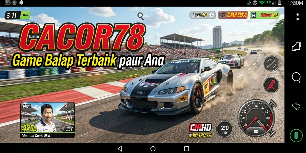 Screenshot gameplay <strong>CACOR78</strong> yang menampilkan balapan seru di lintasan yang menantang.