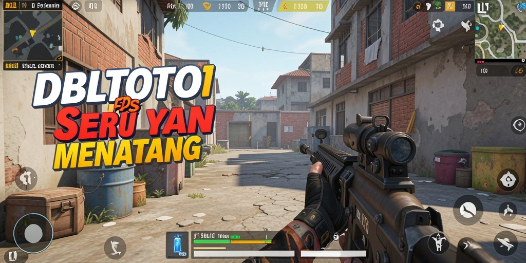 Tangkapan layar gameplay intens dari DBLTOTO menampilkan aksi FPS yang seru.