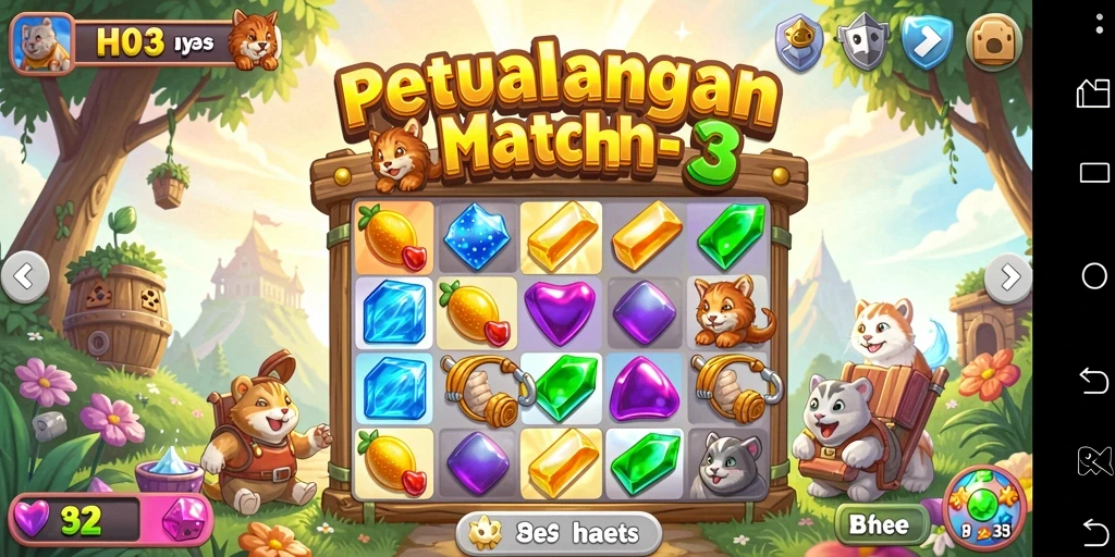 Screenshot gameplay H03 dengan suasana yang penuh warna dan tantangan.