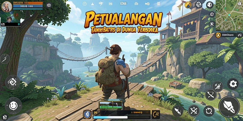 Screenshot menunjukkan gameplay mendalam di dunia terbuka ID66.