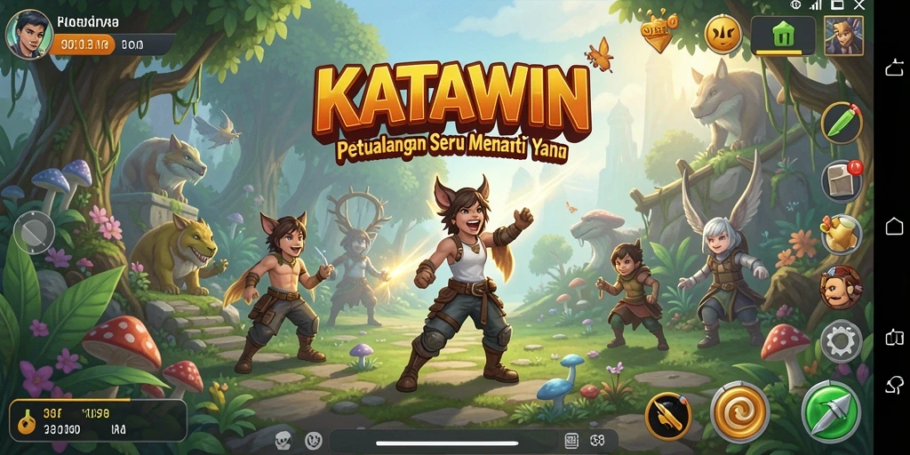 Tampilan gameplay KATAWIN yang menakjubkan dan penuh aksi.