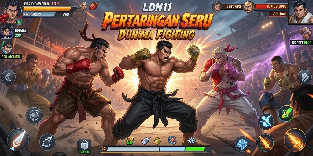 Screenshot LDN11 menunjukkan pertempuran intens antara karakter dengan grafis memukau.