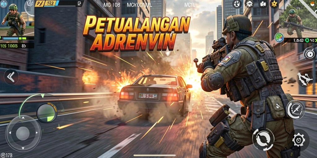 Gameplay seru MG108 dengan aksi mendebarkan.