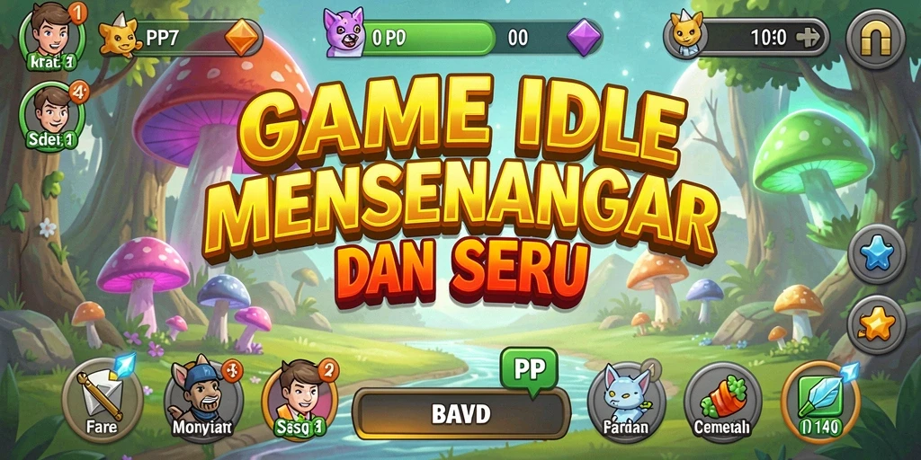 Screenshot utama PP7 menampilkan gameplay Idle yang seru dan menarik.