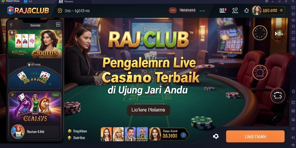 Tampilan gameplay Live Casino yang mendebarkan di RAJACLUB.