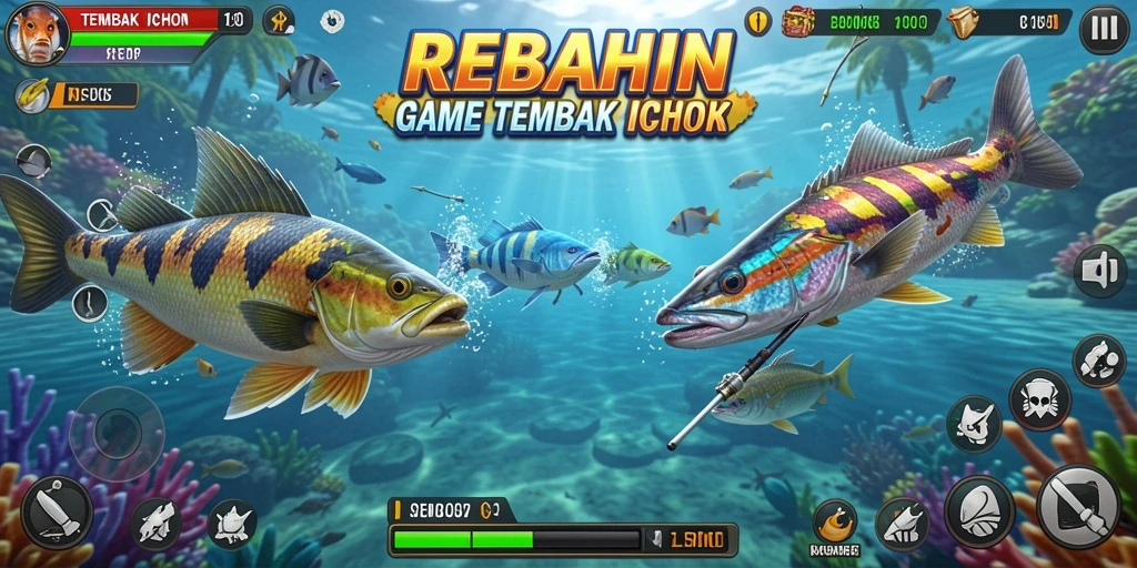 Tampilan gameplay Tembak Ikan yang atraktif dan penuh aksi.