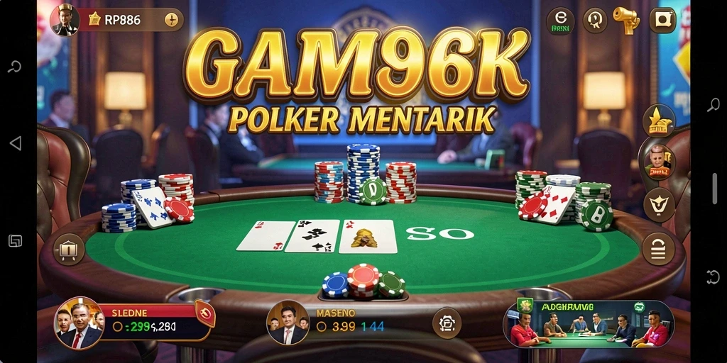 Tampilan screenshot utama RP886 menampilkan keseruan bermain poker.