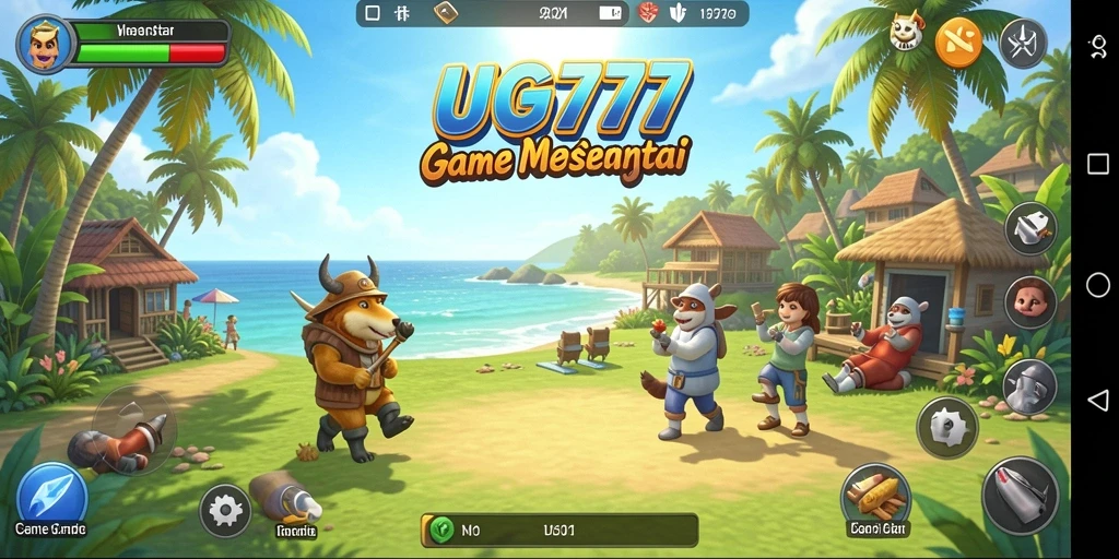 Tampilan gameplay UG777 yang ceria dan menyenangkan.