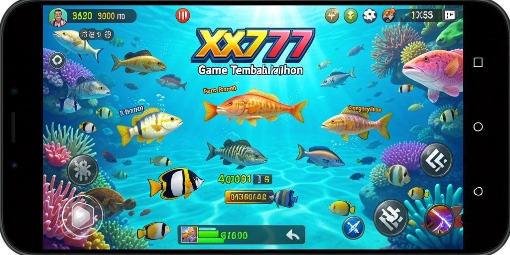 Screenshot gameplay XXX777 yang menampilkan aksi menembak ikan yang seru.